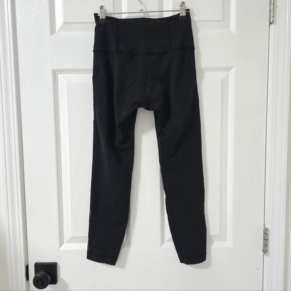 Lululemon Black Wunder Under Metta Mesh Leggings Size 6 - Picture 7 of 9